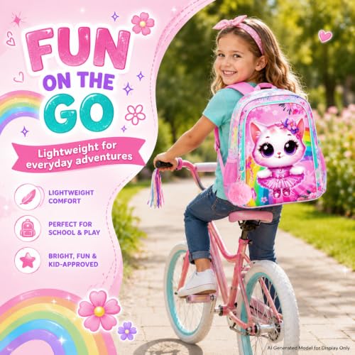 Image of WZLVO 3PCS Kids Backpack for Girls, Unicorn Dinosaur Animal Prechool Elementary Kindergarten School Bookbag with Lunch Box