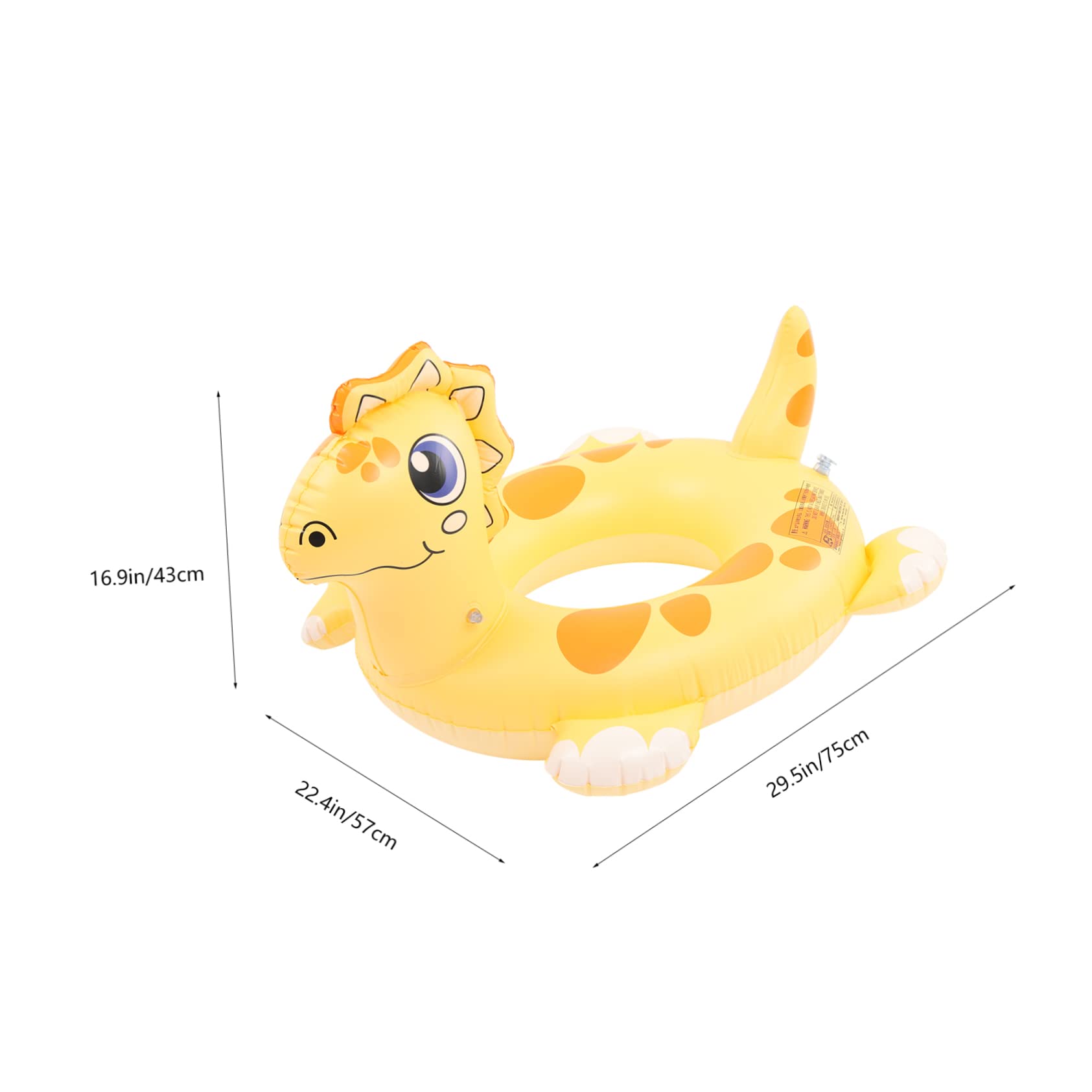 Sosoport Inflatable Dinosaur Swim Ring Boys and Girls Beach Pool Float Ring Safety Pool Floating Toy Made of PVC for Boys Girls