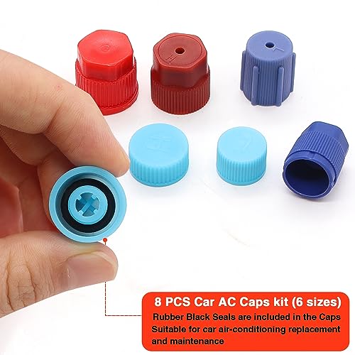 Image of Taiss 59PCS Air Conditioning Valve Core Accessories Kit R12 R134a Refrigeration Tire Valve Stem Cores with Valve Core Rmover Tool HVAC AC System Seal Caps Kit F-092