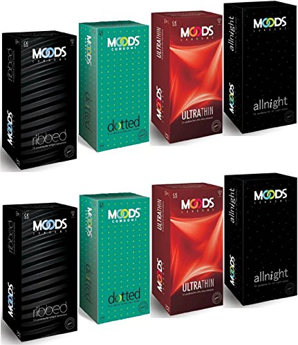 Moods Ribbed, Dotted, Ultrathin, Allnight Mix Condom (Set Of 8, 96S)-image-46
