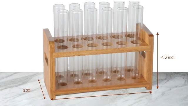 Amazon.com: Lily's Home Bamboo Test Tube Vial Shot Glasses Holder