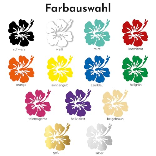 Finest Folia Dekoaufkleber Hibiskus Blumen Home Deko Aufkleber zuhause Sticker wohnen Toilettendeckel Kühlschrank Laptop Toilette selbstklebend K165 (01 Schwarz)