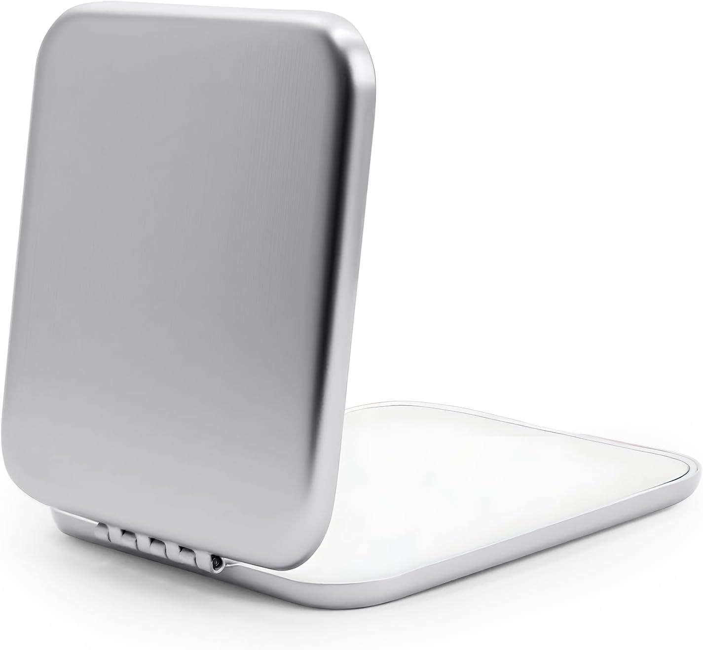 Compact Mirror for Purse, Metal Square Shell, Double-Sided 1X/2X Magnifying, Portable Small Travel Makeup Mirror, Mini Pocket Mirror, Silver, 24 Packs