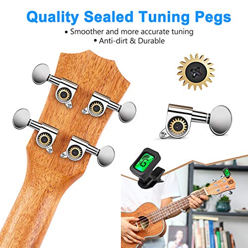 Vangoa Ukulele Concert Mahogany Bundle 23 Inch Ukelele For Beginners Adults Professional Four String Wooden Hawaiian Starter Uke Kit thumb #6