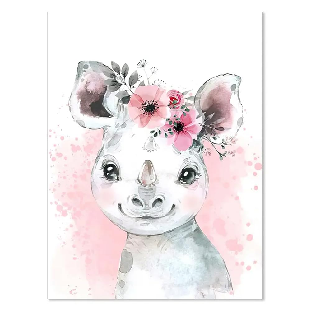 3 Quadri Personalizzati Nome Nascita Stampe Animali Cameretta Bimbo Rosa 30x 40 cm Quadro Cameretta Bambina Decorativi da Parete Bambini Poster Camera Ragazza Ragazzo Regalo Tela senza Cornice