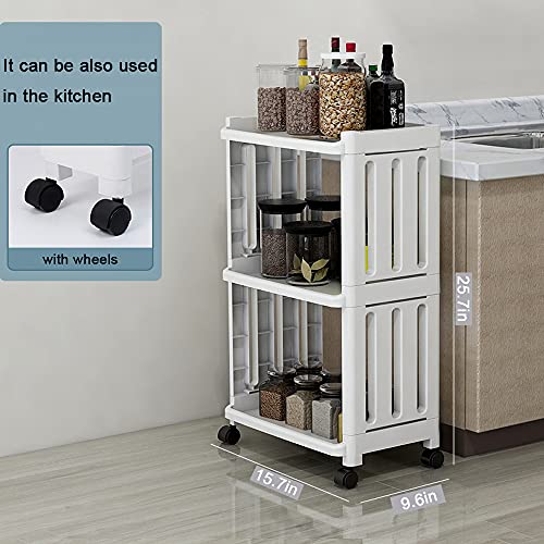 Rolling-Storage-Utility-Cart-Slim-Organizer-Shelf-with-Wheels-3-Tier-Narrow-Places-Mobile-Shelving-Unit-Tower-Rack-for-Kitchen-Bathroom-Laundry-Room-Home-Office-Bedroom-Living-Room-Washroom-White Rolling Storage Utility Cart Slim Organizer Shelf with Wheels 3 Tier Narrow Places Mobile Shelving Unit Tower Rack for Kitchen Bathroom Laundry Room Home Office Bedroom Living Room Washroom White