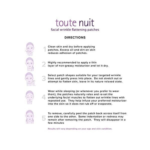 Toute Nuit Wrinkle Patches, Face Tape, Y-Shape - Preventing Frown Lines, Forehead and Around Lips - 20 Patches