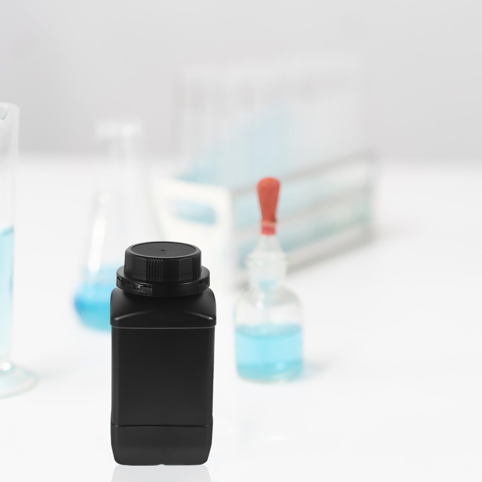 Healifty 6 Stück Weithals Laborreagenzflasche 1000ml Pe Schwarz