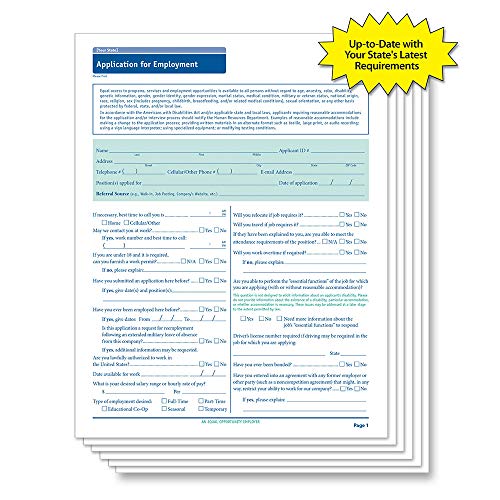 ComplyRight Iowa Employment Application, 50 pk