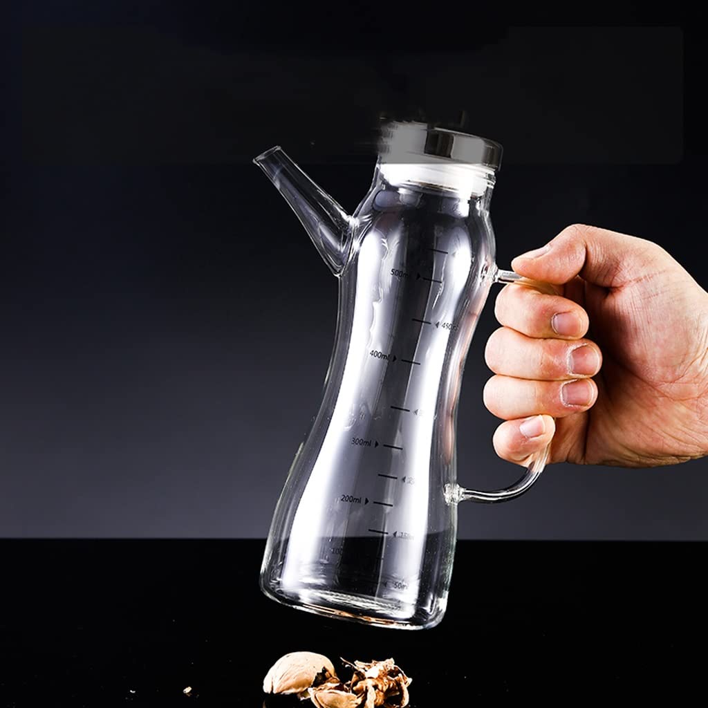 KICHOUSE Bouteille Distributeur Huile Cuisine En Verre - Conteneur Vinaigre Condiments Pratique