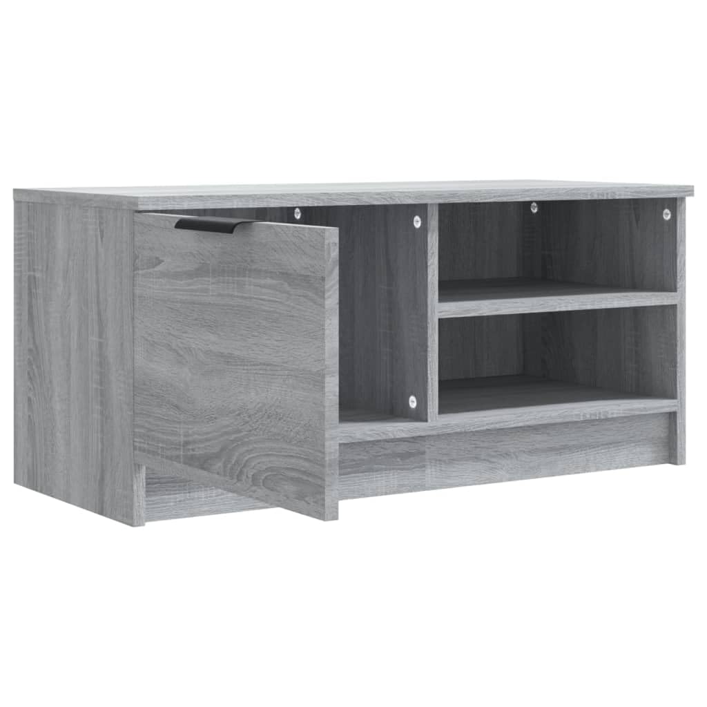 TV-Schrank Set, 2 STK. Grau Sonoma, 80x35x36,5 cm, Holzwerkstoff, mit Schublade, für Wohnzimmer, Media Center, stabil
