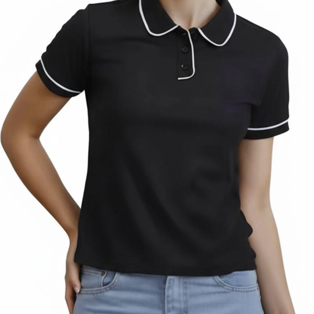 trender Short Sleeve Contrast Piping Polo Tshirt-picture-40