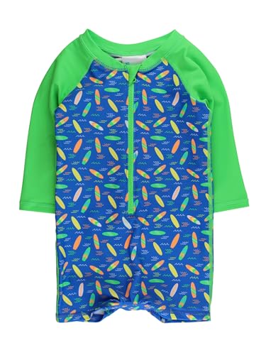 Image of RUGGEDBUTTS Baby /Toddler Boy Swimsuit, One Piece Zipper Rash Guard Sunsuit with UPF 50+ Sun Protection