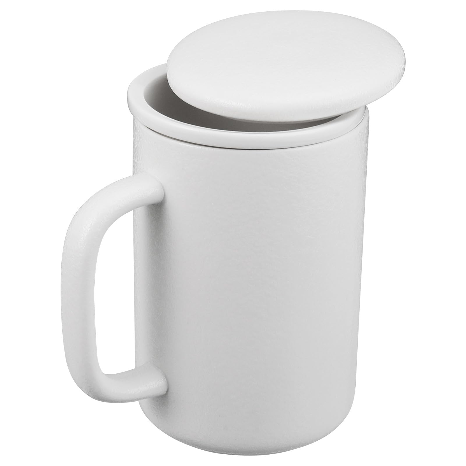 Keramiktasse 400ml mit Teesieb und Deckel Weiß Moderner und Stilvoller Becher für Büro und Zuhause Einfache Reinigung und Vielseitige Verwendung