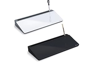 Desktop Glass Whiteboard Gray and Black: Simplify Task Management in Graceful Style