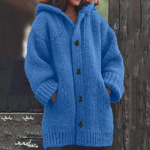 ChicCrate Fall Sweaters for Women Trendy Chunky Knit Open Front Cardigan Button Down Long Sleeve Shirt Loose Plus Size Tops2