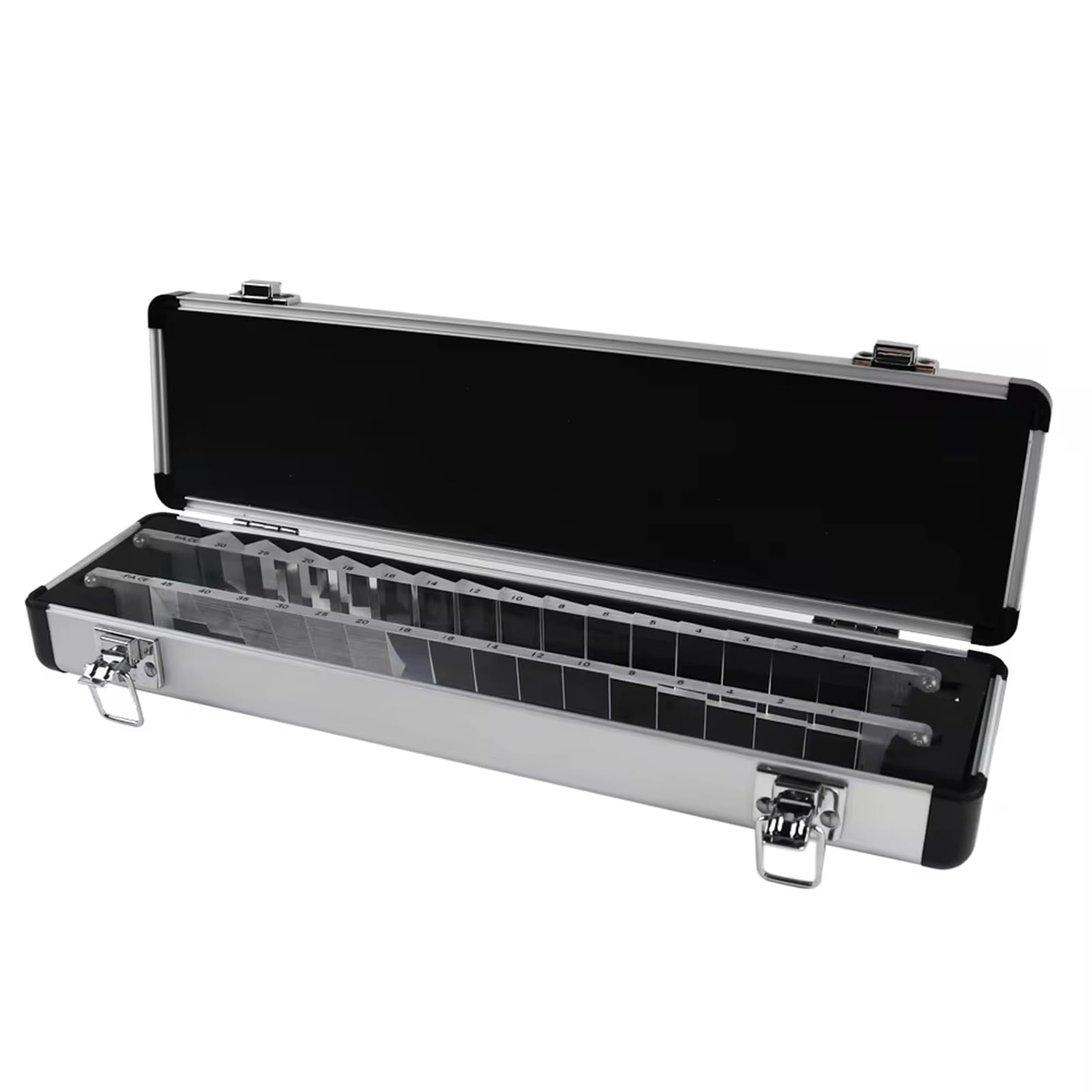 HMWOKPOT Optical Ophthalmic Prism Set with Aluminium Case for Optometry Centers, Strabismus Correction Right-Angle Prism Horizontal (16) & Vertical (15) Eye Prism Bars