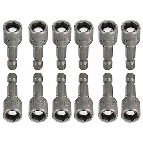 Image of RUIAN 12-Piece Hex Magnetic Power 8mm 5 /16 Socket Adapter 1 /4 inch Drill Bit Nuts Driver Set for Electrician Tools