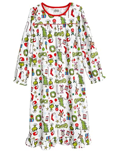 Prestigez Dr. Seuss The Grinch Who Stole Christmas Girls and Toddlers Long Sleeve Traditional Granny Nightgown3