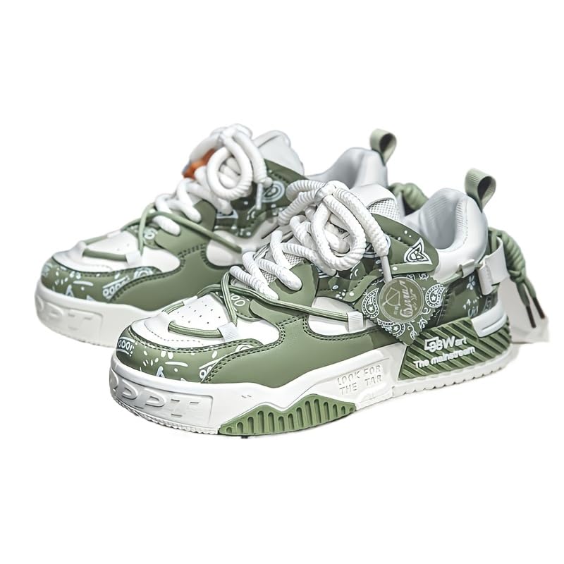 Men's Colour Block Skateboard Shoes - Comfy Non-Slip Lace-Up Casual Sneakers with Arch Support, Perfect for Outdoor Activities, Spring & Summer Fashion