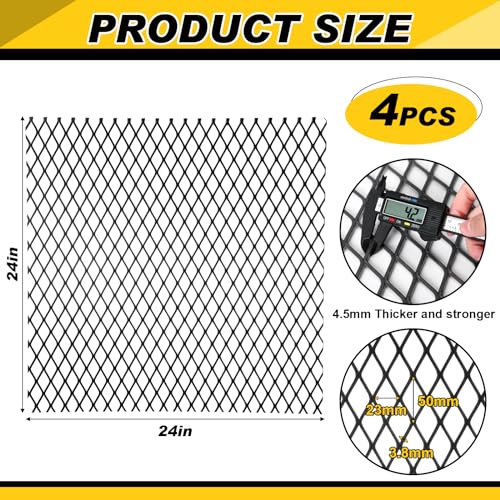 Gisafai GISAFAI-6A3-A 4 Pieces Expanded Metal 3/4 Inch 12 Gauge X 24 Inch X 24 Inch Expanded Steel Expanded Metal Sheet 24 X 24 Inches Perforated Metal Grate Screen Expanded Metal Steel thumb #1