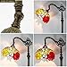 WERFACTORY Tiffany Floor Lamp Red Rose Flower Stained Glass Arched Lamp 10X18X64 Inches Gooseneck Adjustable Corner Standing Reading Light Decor Bedroom Living Room S001 Series