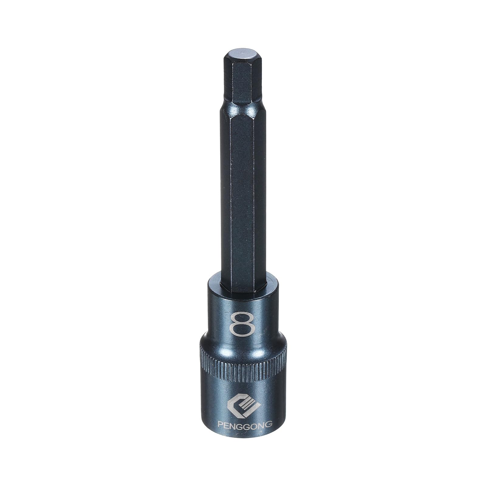 sourcing map 1/2" Drive Impact Hex Bit Socket H8 (8mm) Metric 4" Length S2 Steel 6-Point Sockets for Power Drill Drivers Adapter, Blue โ image 1