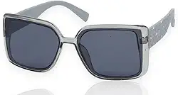 Óculos de Sol Feminino Polo London Club, Design Oversized lente em Policarbonato com Proteção UV400 em - Kit contém Case Couro ECO