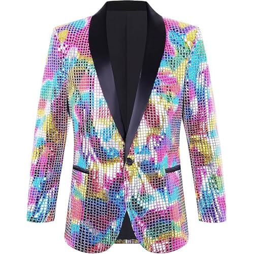 Chaqueta de lentejuelas para hombre en color negro para nochevieja y navidad