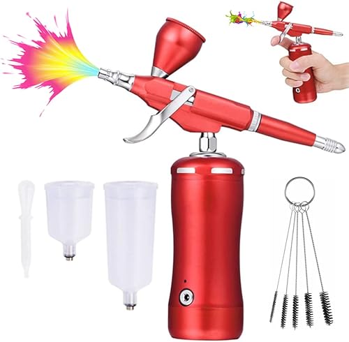 Compresor de aerógrafo inalámbrico, mini kit de pistola de aerógrafo automático inalámbrico, kit de aerógrafo recargable para decoración de