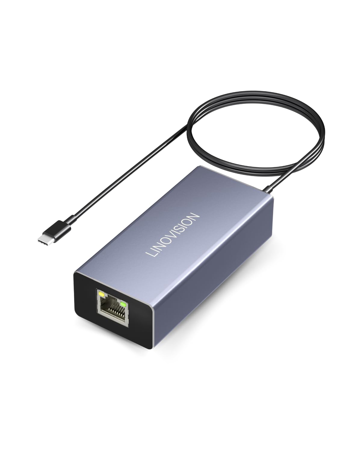 LINOVISION POE a USB-C Convertidor, Datos y carga a través de un cable, lEEE802.3af/at POE Convertir a USB Tipo C con Ethernet 10/100Mbps, 9V/2.22A o 5V/2A de salida,Adecuado para teléfonos y tabletas