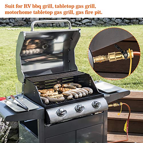 COITEK-14-RV-Propane-Quick-Connect-4Pcs-Brass-Natural-Gas-14-Quick-Connect-Shutoff-Valve-for-Propane-Hose-Full-Flow-Plug-14-x-14-RV-Propane-Connecting-Adapter-for-Motorhome-Grill-Gas-Stove