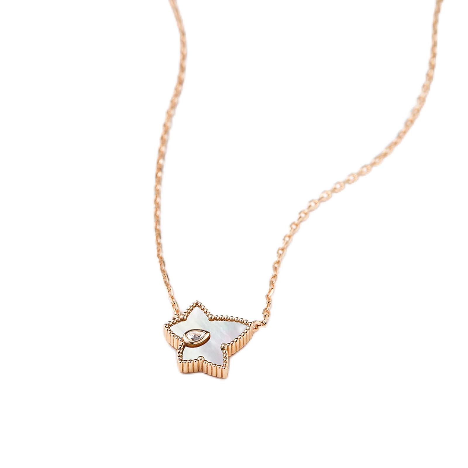 LOLA ROSE Exquisite Perlmutt-Halskette – 450 mm verstellbare lange Kette, einzigartiges achteckiges Design mit synthetischen Zirkonia, strahlt Eleganz aus