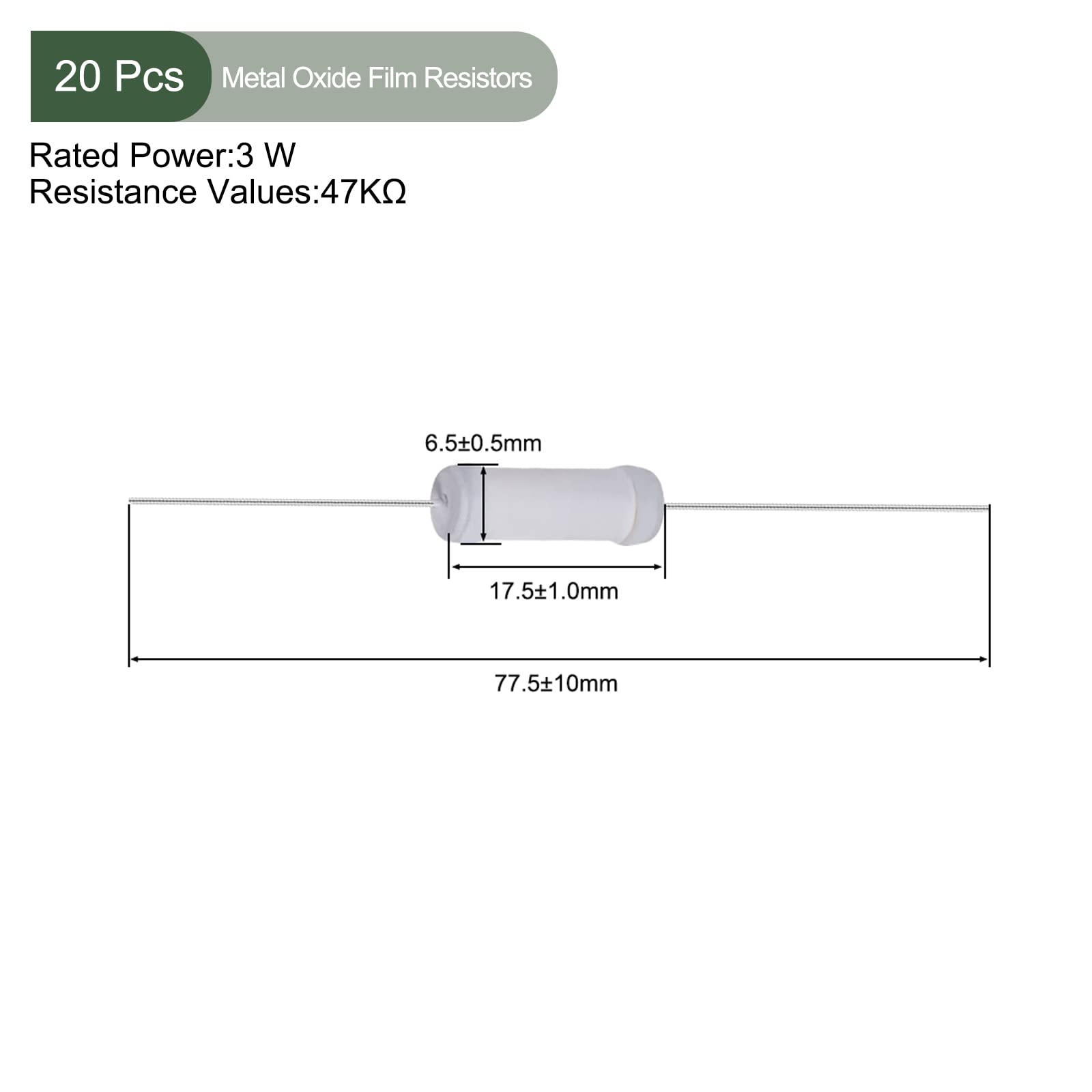 YOKIVE Resistori A Film Ossido Metallico 10pz - 5W 27 Ohm Per Circuiti Elettrici