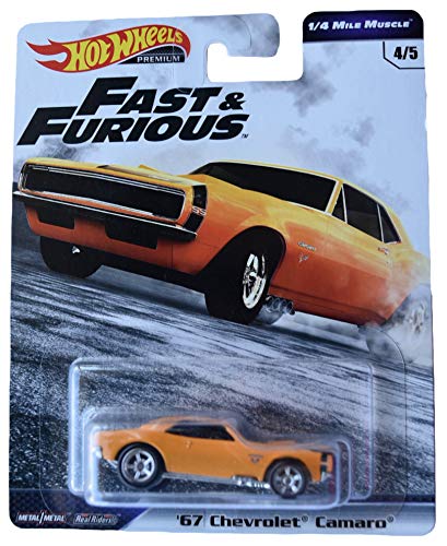 Hot Wheels 1/4 milla de músculo '67 Chvrolet Camaro 4/5, amarillo [rápido y valioso]