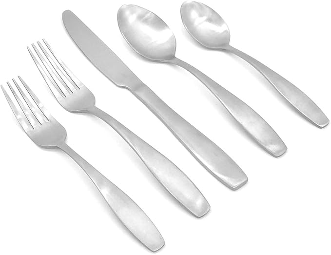 Glad 20Piece Silverware Flatware Cutlery Set, Satin Finish Serving Sets