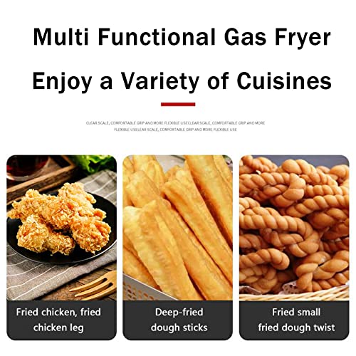 Gas-Fritteuse, Arbeitsplatte, Edelstahl-Fritteuse, Propangas-Fritteuse, rutschfest, leicht zu reinigen, Lebensmittelerhitzer, Fritteuse, Edelstahl-Tankfritteusen für kommerzielle Gasfritte – Bild 6