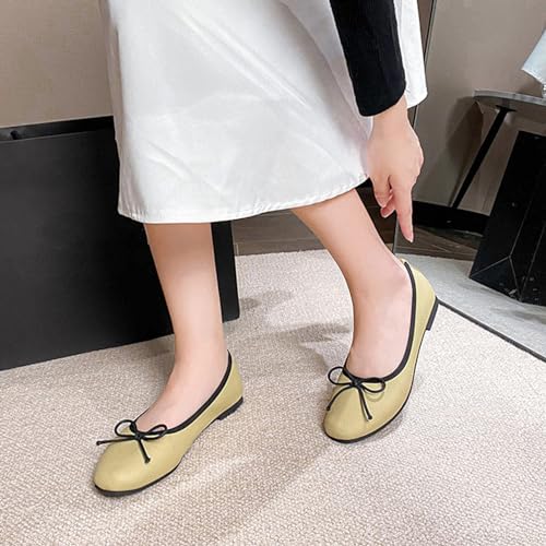 Women's Round Toe Cute Bow-Knot Ballet Shoes,Comfort Breathable Slip-On Dress Flat Shoes,Casual Light Weight Soft Sole Walking Shoes4