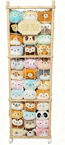 Almacenamiento de animales de peluche verticales de madera extra grandes contenedores de pie tapados ositos de peluche nuestros organizadores de