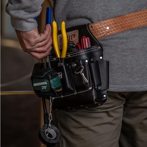 image for AWP Genuine Leather Premium Tool Pouch Multi-Pocket Organizer for Elec