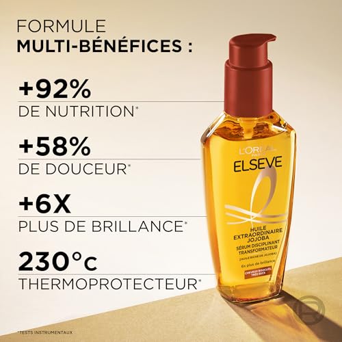 Huile Cheveux Très Secs Disciplinant Jojoba Elseve 'oreal Paris Le Flacon De 100ml - vue 5