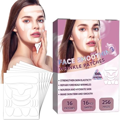 Facial Wrinkle Patches, 256 Pcs Overnight Silicone Forehead Wrinkle Patches, Anti-Aging Face Patches Remover...