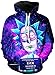 Chaos World Sweat à Capuche Homme Impression 3D Dessin animé drôle Unisex Manche Longue Hoodie Sweatshirt Pullover Hiver(XS, Grand-père et étoiles)