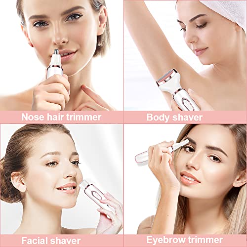 ACWOO Elektrischer Rasierer für Frauen, 4-In-1 Elektrischer Damenrasierer, Schmerzfreier Intimrasierer für Frauen, Haartrimmer für Gesicht Nase Achseln Intimbereich Bikinizone, USB-Aufladung - Image 8