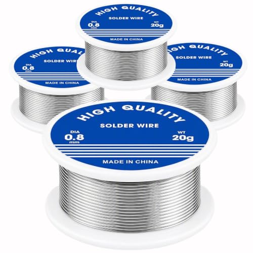 4Pcs Solder Wire 0.8mm 60/40 Leaded Flux Core Welding Wire 20g Silver