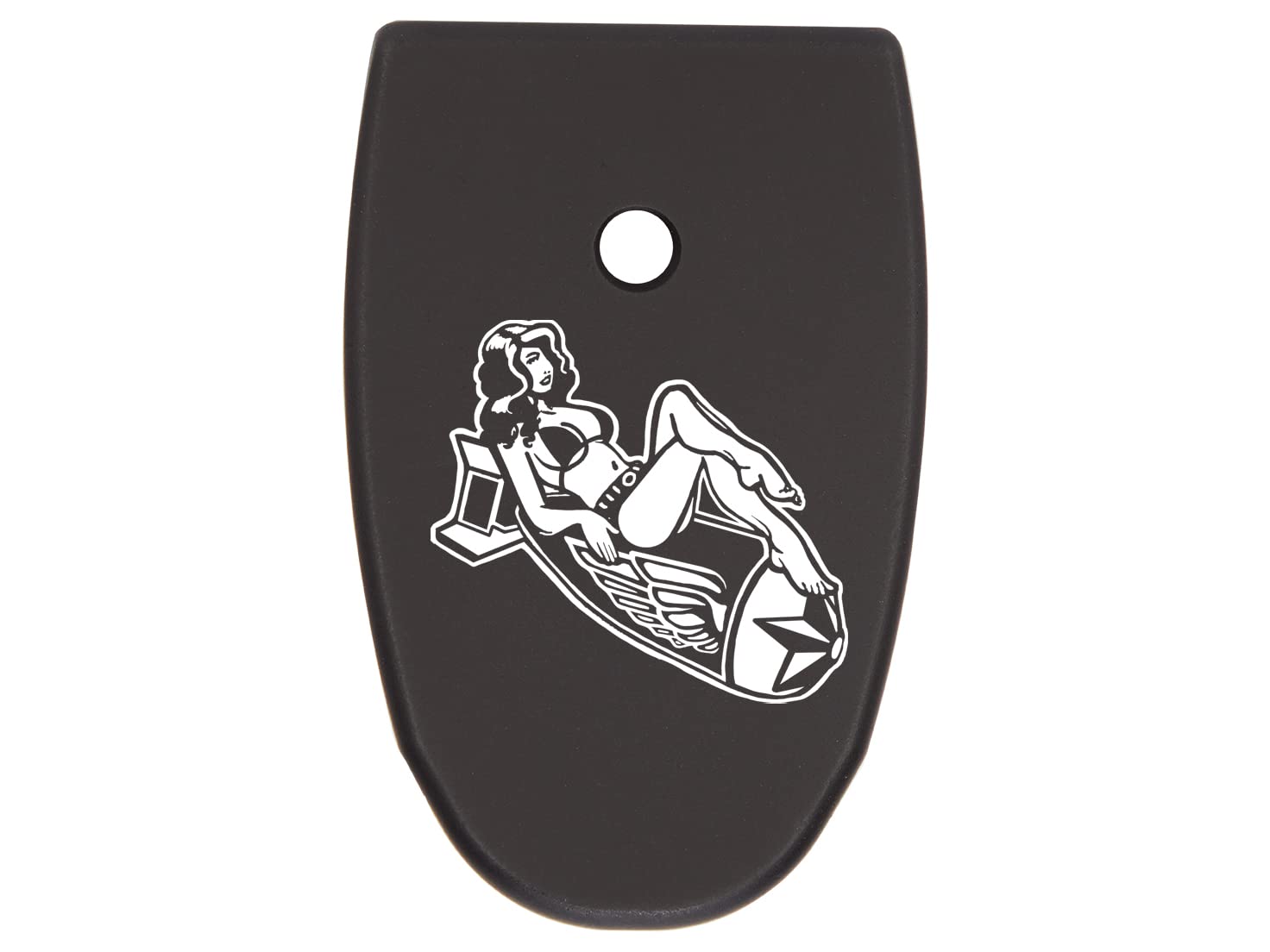 NDZ Performance Magazine Base Plate Finger Extension for Smith & Wesson M&P Shield Plus 10 Round 9mm & 30 Super Carry, Laser Engraved Anodized Aluminum in Black - Choose Design