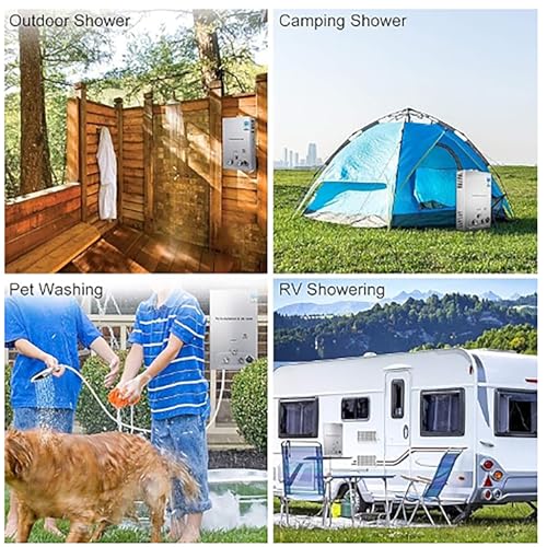 Image of Tankless Water Heater Propane Gas, Outdoor Portable Hot Water Heater Instant Water with Digital Temperature Display For Camping Bath (10L)