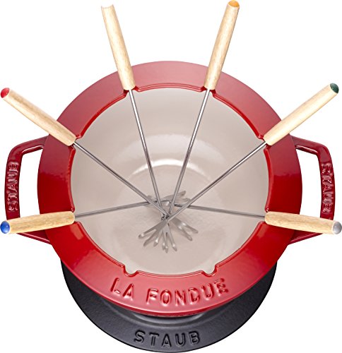 Conjunto Fondue, Ferro Fundido, Cereja, 18 cm, STAUB