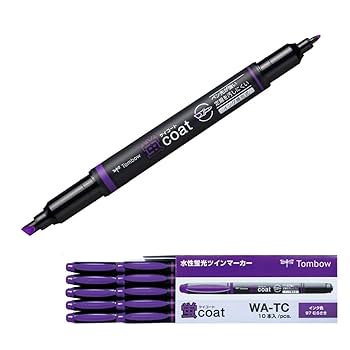 Amazon.co.jp: トンボ鉛筆 蛍光ペン 蛍コート 紫 10本 WA-TC97