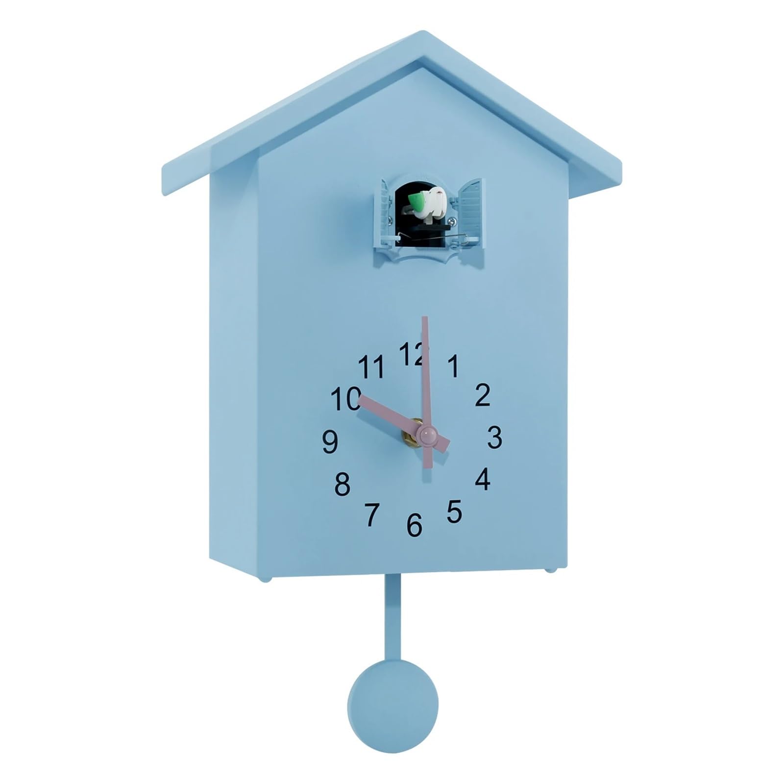 GOXQIT Creative Cuckoo Clocks Wall Clock Home Silent Living Room Decoration With Bird Tweeting Sound Hanging For Living Room(Blue)
